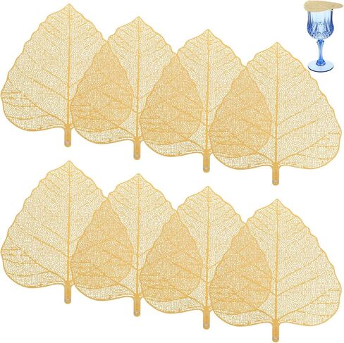 8PCS Leaf Stainless Steel Wine Glass Cover to Keep Bugs Out, Ventilated Mesh Drink Covers Cup Covers Wine Glass Lid for Drinks Vino Coffee Tea Beer(Gold) in Saudi Arabia