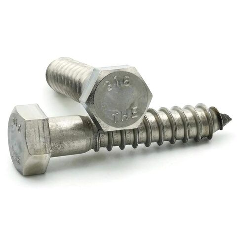 Stainless Steel 316 Lag Screws Hex Head Lag Bolts 1/4" x 2" Qty 100 in Saudi Arabia