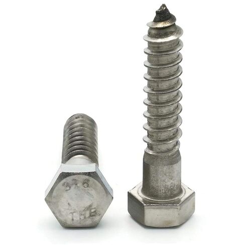 Stainless Steel 316 Lag Screws Hex Head Lag Bolts 1/4" x 2" Qty 100 in Saudi Arabia