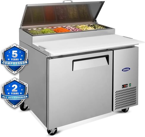 93" Commerical Pizza-Sandwich Prep Table Refrigerator - 3 Door Stainless Steel Refrigerator, 31 Cu.ft Capacity, Low Noise, Adjustable Shelves, Auto Defrost, Digital Temp Control in Kuwait