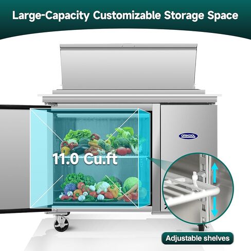 93" Commerical Pizza-Sandwich Prep Table Refrigerator - 3 Door Stainless Steel Refrigerator, 31 Cu.ft Capacity, Low Noise, Adjustable Shelves, Auto Defrost, Digital Temp Control in Kuwait