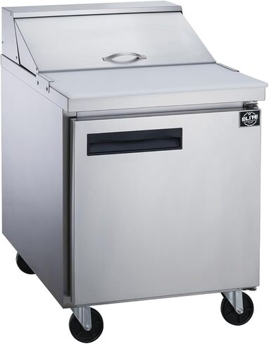 Commercial Food Prep Table Refrigerator, ETL Upright Kitchen Salad Fridge Cooler Merchandiser, 3-Door Stainless Steel Worktop, 72.5" W 17.58 cu. ft. in Kuwait