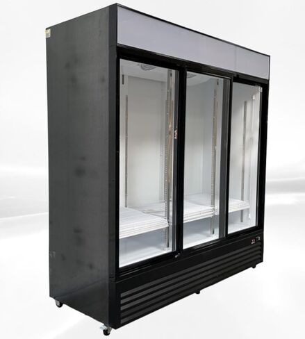 Commercial Refrigerator Glass 3-door Sliding Door NSF Merchandiser 78"Width X29"DX81"H Beverage Drink Cooler,Flower/Floral Refrigerator, ETL,NSF, Upright, Capacity 62 cuft,110V gsc-72 in Kuwait