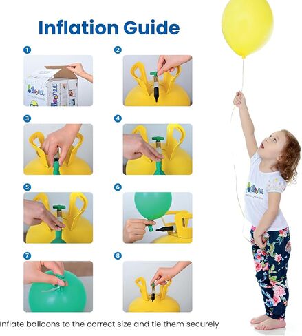 22L Helium Tank for Balloons at Home, Disposable Balloon Helium Tank Kit, Inflates Up to 100 Latex Balloons, Portable Balloon Pump for Birthday, Wedding & Party Decorations in Saudi Arabia