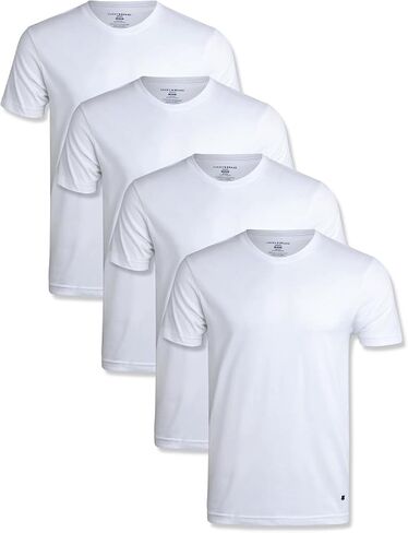 Lucky Brand Men's Undershirt - 4 Pack Basic Short Sleeve Men's T-Shirts - Soft Crewneck and V-Neck Undershirts for Men (S-XL) in Saudi Arabia