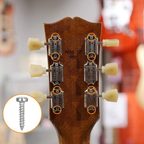 50 Pack Guitar Bass Pickguard Screws, 11mm x 2mm Tuning Pegs Screws Tuning Key Guitars Tuner Screw Machine Heads Mounting Screw for Electric Acoustic Guitars Bass in Saudi Arabia