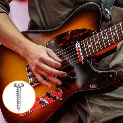50 Pack Guitar Bass Pickguard Screws, 11mm x 2mm Tuning Pegs Screws Tuning Key Guitars Tuner Screw Machine Heads Mounting Screw for Electric Acoustic Guitars Bass in Saudi Arabia