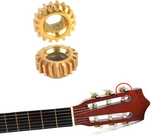 إكسسوارات تروس الجيتار، نسبة تروس 1:18 لضبط سلسلة الجيتار، 6 قطع أوتاد ضبط الجيتار الكلاسيكي، ترس رأس آلة ضبط الحديد مع فتحة سداسية داخلية 4 مم in Kuwait
