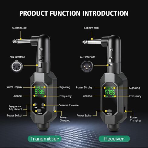 Wireless XLR Transmitter and Receiver UHF wireless microphone adapter for 164ft Range 8-Hours Battery wireless mic adapter for Condenser, Dynamic Mics, Mixer,PA System in Saudi Arabia