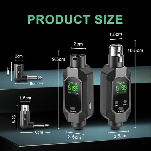 Wireless XLR Transmitter and Receiver UHF wireless microphone adapter for 164ft Range 8-Hours Battery wireless mic adapter for Condenser, Dynamic Mics, Mixer,PA System in Saudi Arabia