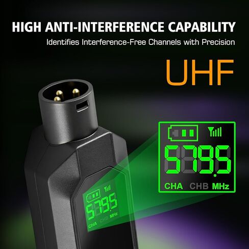 Wireless XLR Transmitter and Receiver UHF wireless microphone adapter for 164ft Range 8-Hours Battery wireless mic adapter for Condenser, Dynamic Mics, Mixer,PA System in Saudi Arabia