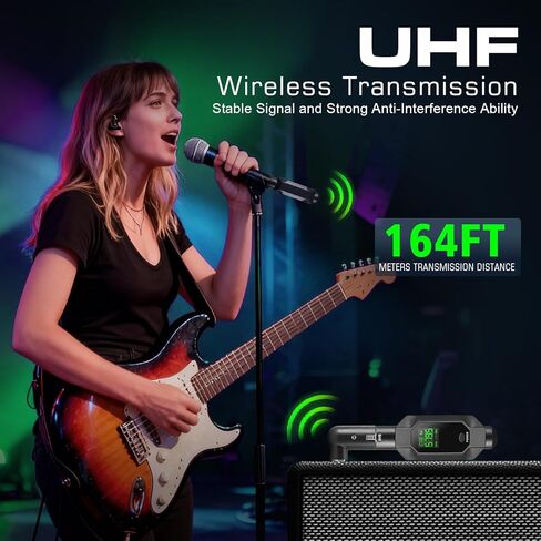 Wireless XLR Transmitter and Receiver UHF wireless microphone adapter for 164ft Range 8-Hours Battery wireless mic adapter for Condenser, Dynamic Mics, Mixer,PA System in Saudi Arabia