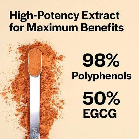 مسحوق مستخلص الشاي الأخضر 98% بوليفينول، 50% EGCG، مستخلص الشاي الأخضر منزوع الكافيين 8 أونصة، دعم مضادات الأكسدة والتمثيل الغذائي، طاقة طبيعية وتركيز بدون كافيين، مستخلص نقي للمشروبات، العناية بالبشرة in Kuwait