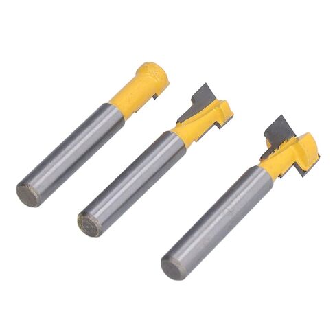 Fafeicy Keyhole Router Bits Set, Carbon Steel T Slot Cutters, 3 Piece Woodworking Cutting Tools for Cabinets and Shelves in Kuwait
