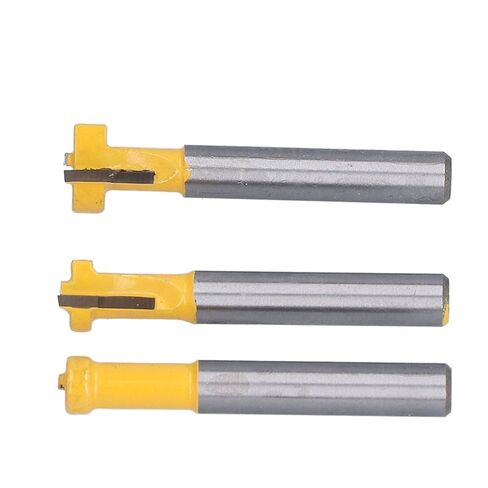 Fafeicy Keyhole Router Bits Set, Carbon Steel T Slot Cutters, 3 Piece Woodworking Cutting Tools for Cabinets and Shelves in Kuwait