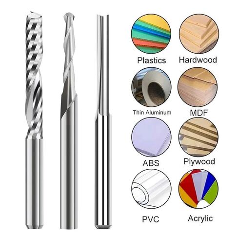 3.175mm Shank Milling Cutter CNC Router Bits 15pcs Carbide End Mill Engraving Bits Set for Woodworking Acrylic Cutting in Saudi Arabia