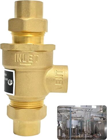 1/2" 9D-M3 مانع التدفق الخلفي للصمام المزدوج مع فتحة تهوية متوسطة، مانع التدفق الخلفي النحاسي، وصلات مدخل ومخرج الاتحاد الأنثوي، 190T012 in Kuwait