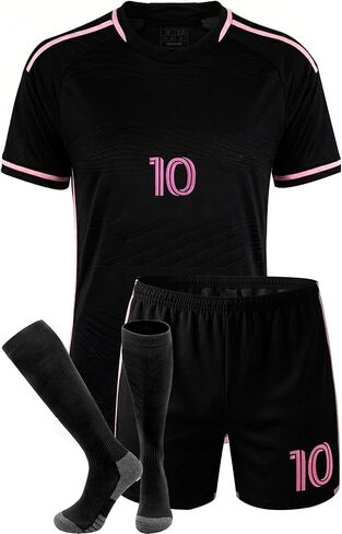 Boys' 3-Piece Soccer Set – Short Sleeve Tee, Jersey Shorts & Socks, Loose Fit Kids' Outfit in Saudi Arabia