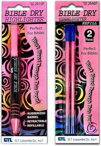 Yellow Dry Bible Highlighter Pen With Yellow Bible Dry Highlighter Refills (1) in Kuwait