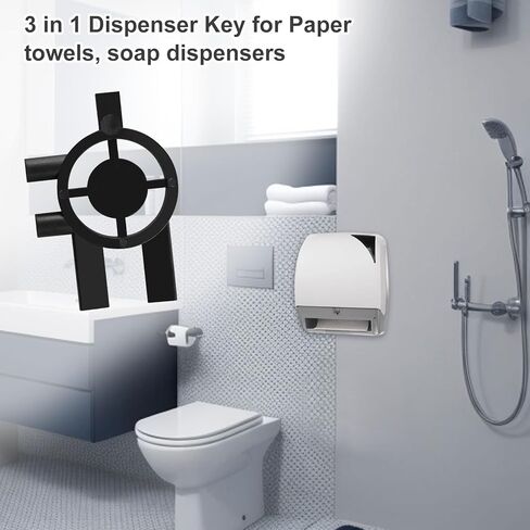 مفتاح موزع المناشف الورقية 3 في 1 متوافق مع موزعات المناشف الورقية سينتاس وسانيس والصابون وورق التواليت، 5 قطع استبدال مفتاح موزع المناشف الورقية لسينتاس وسانيس مع حلقة مفاتيح in Kuwait