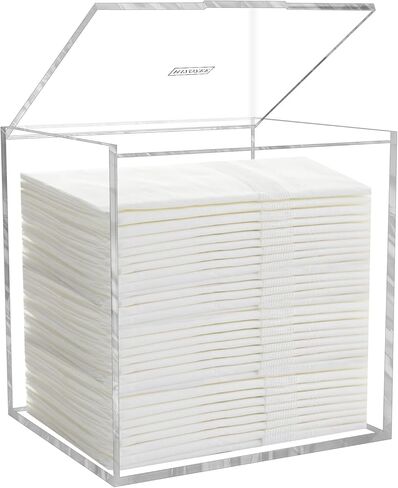 Disposable Facial Towel Storage Box, Acrylic Box for Clean Towels XL (NOT Included), Acrylic Disposable Face Towelette Holder Container in Saudi Arabia