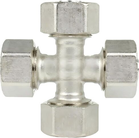 M8041 تركيب متقاطع متعدد الاتجاهات - لتوصيل نظام أنابيب الهواء المضغوط Rapidair Maxline - استبدال تركيب متقاطع بأربعة اتجاهات - أنبوب هواء 1/2 بوصة 200 رطل لكل بوصة مربعة من النحاس الصلب بحلقة دائرية مزدوجة فضية in Saudi Arabia