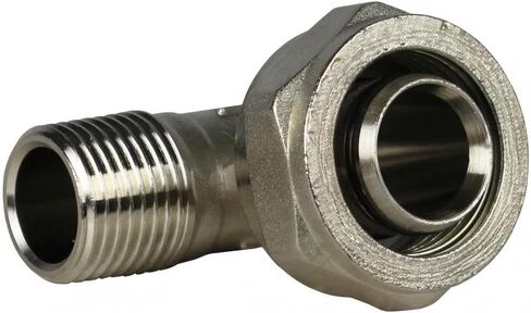 M8086 Air Compressor 90 Degree Elbow Fitting - for RapidAir Maxline Compressed airpipe system connection - Compressor elbow adaptor fitting - 175 PSI 3/4 Tubing x 1/2" Male NPT Silver Solid Brass in Saudi Arabia