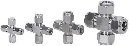 1PC 304 Stainless Steel Double Ferrule Straight Cross Fitting 8mm Tube Hex 4-Way Equal Diameter Cross Joint in Kuwait