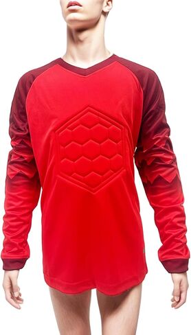Kids Boys Soccer Jersey Football Team Training Uniforms Gladiator Goalkeeper Padded Goalie Top Long Sleeve Shirt in Kuwait