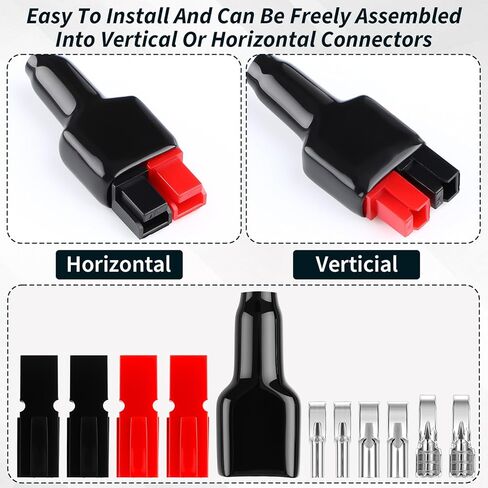 225 Pcs 15a/30a/45 Amp Power Connectors Assortment Kit with PVC Cover(20-10awg) Power Connectors Quick Disconnect Battery Modular Terminals in Saudi Arabia