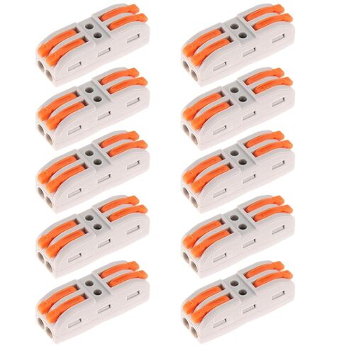 10pcs Lever Wire Connectors 2 in 2 Out Wire Splicing Connector 2 Conductor Compact Splicing Wire Connectors for Circuit Inline 24-12 AWG in Saudi Arabia