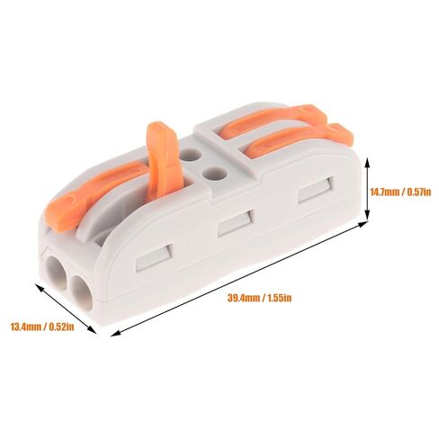 10pcs Lever Wire Connectors 2 in 2 Out Wire Splicing Connector 2 Conductor Compact Splicing Wire Connectors for Circuit Inline 24-12 AWG in Saudi Arabia