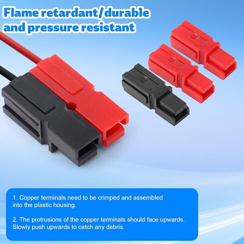 50pcs 45Amp Power Connectors Kit, 4-6mm (10-12 AWG) 20pcs Red & Black Housing Connectors with 20 Silver-Plated Copper Contacts & 10 PVC Covers Quick Disconnect Assortment Battery Terminals Kit in Saudi Arabia