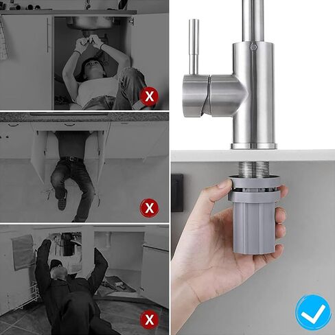1PCS Faucet Nut Mounting Hole Inner Diameter 1.25Inch Quick Mounting Nuts Quickly Tighten and Release Locking Nut for Connect to Faucet Rod from Below Counter (Gray) in Saudi Arabia