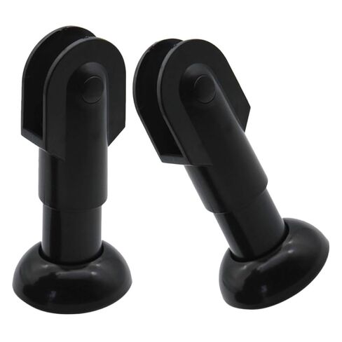 PartyKindom 2pcs Adjustable Toilet Partition Feet Support Bracket, Black Nylon Plastic Bathroom Stall Hardware Fittings for Public Restroom Cubicles, 88-115mm Height Compatible in Saudi Arabia