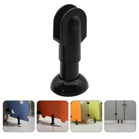 PartyKindom 2pcs Adjustable Toilet Partition Feet Support Bracket, Black Nylon Plastic Bathroom Stall Hardware Fittings for Public Restroom Cubicles, 88-115mm Height Compatible in Saudi Arabia