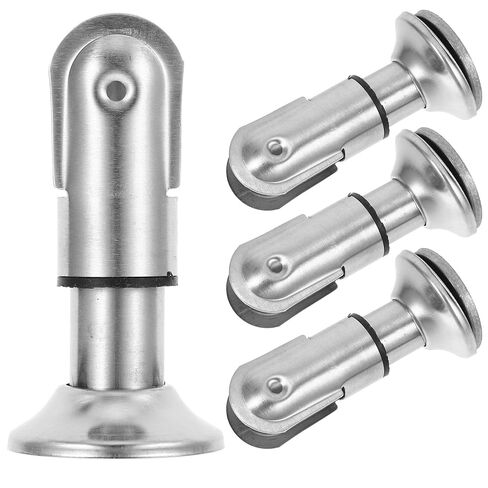 Cabilock 4pcs 304 Stainless Steel Toilet Partition Rack Support Feet, Public Restroom Partition Hardware Brackets, 6cm Bathroom Stall Foot Pads for Toilet Room in Saudi Arabia
