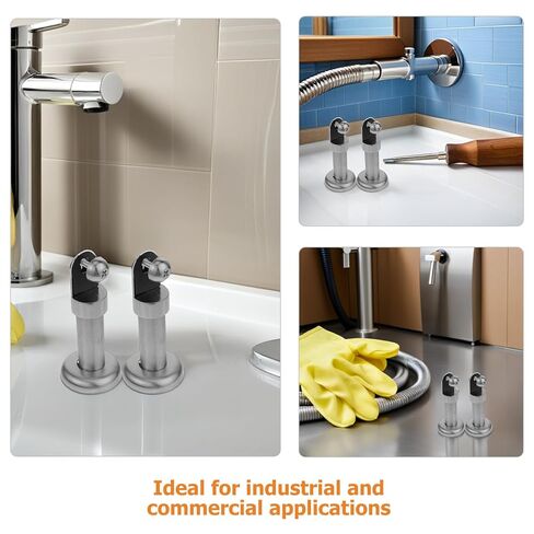 Luxshiny 2pcs Stainless Steel Toilet Cubicle Support Legs 6cm Partition Base Brackets for Public Restroom Stall Divider Floor Mount Hardware in Kuwait