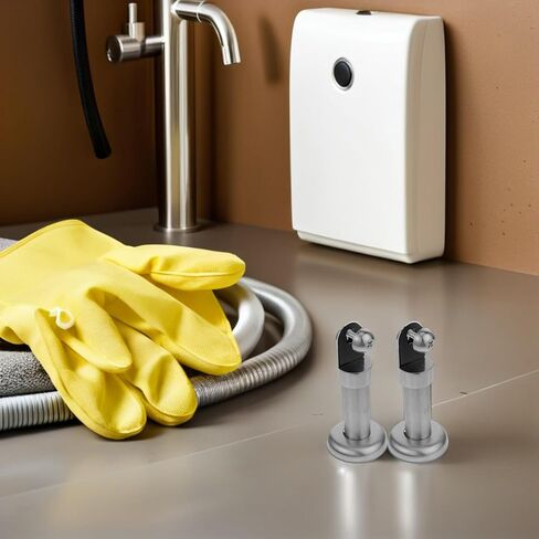 Luxshiny 2pcs Stainless Steel Toilet Cubicle Support Legs 6cm Partition Base Brackets for Public Restroom Stall Divider Floor Mount Hardware in Kuwait