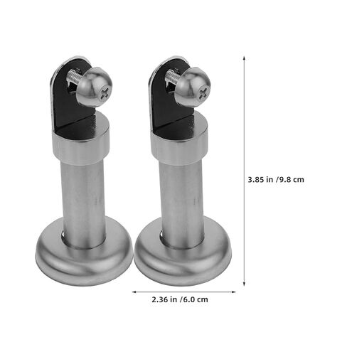 Luxshiny 2pcs Stainless Steel Toilet Cubicle Support Legs 6cm Partition Base Brackets for Public Restroom Stall Divider Floor Mount Hardware in Kuwait