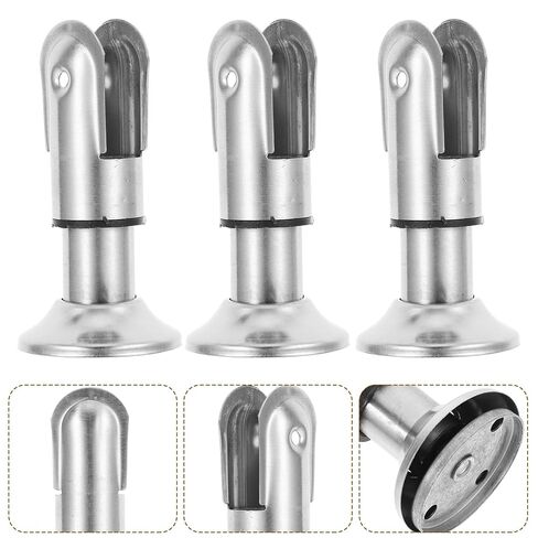 Luxshiny 4pcs 304 Stainless Steel Partition Support Feet Brackets 6cm Height Restroom Toilet Partition Fitting Hardware Public Bathroom Stall Accessories in Kuwait