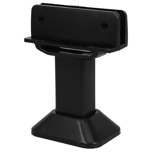 Adjustable Black Plastic Bathroom Partition Foot Restroom Partition Bracket Support for Public Toilet Stall with Thickened Base and Clamp in Saudi Arabia