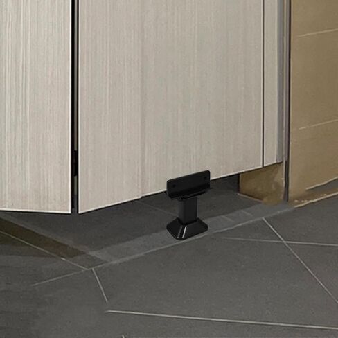 Adjustable Black Plastic Bathroom Partition Foot Restroom Partition Bracket Support for Public Toilet Stall with Thickened Base and Clamp in Saudi Arabia