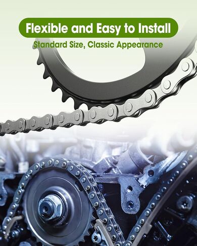 #41 20 ft Roller Chain with 2 Connecting Links and Cable for Gate Openers, Carbon Steel Door Opener Chain for Garage Overhead Gates Hanger Door Automatic Sliding Gate Replacement Karts Bike in Kuwait