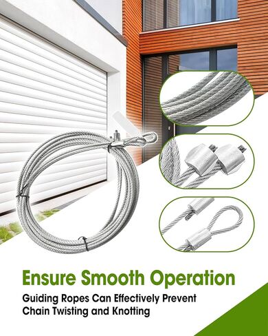 #41 20 ft Roller Chain with 2 Connecting Links and Cable for Gate Openers, Carbon Steel Door Opener Chain for Garage Overhead Gates Hanger Door Automatic Sliding Gate Replacement Karts Bike in Kuwait