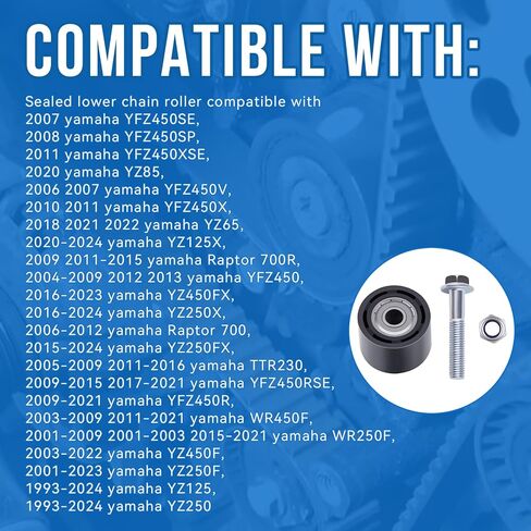 79-5008 Sealed Lower Chain Roller Compatible with Yamaha 2009-2021 YFZ450R, 2001-2023 YZ250F, 1993-2024 YZ125 YZ250, Gas Gas 1999-2009 EC200 EC300, Suzuki 2002-2009 2012 2015-2023 RM85 in Saudi Arabia