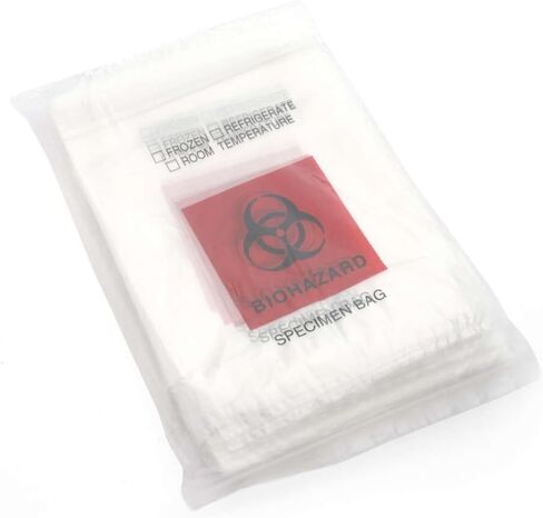 MediChoice Specimen Bag, Biohazard, Printed, Zip Closure, Polyethylene, 2 Millimeter, 8x10 Inch, Clear, 1314SB0810 (Case of 1000) in Kuwait