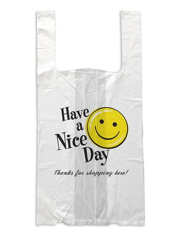 1006379 Bagging Solution, Happy Face, 12 Micron, Large, 11" x 6.5" x 22", White (Pack of 1600) in Saudi Arabia