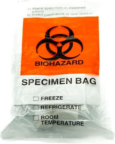 Specimen Biohazard Bags with Extra Pocket 6"x9" (Qty 500 bags) by BioRx Sponix in Saudi Arabia