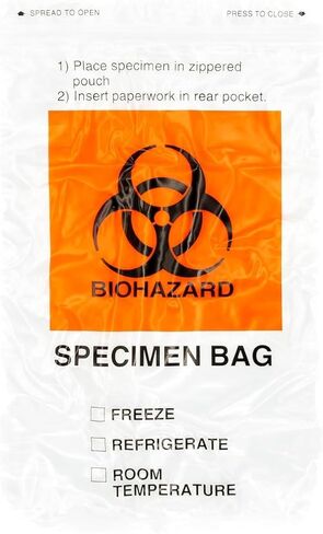 Specimen Biohazard Bags with Extra Pocket 6"x9" (Qty 500 bags) by BioRx Sponix in Saudi Arabia